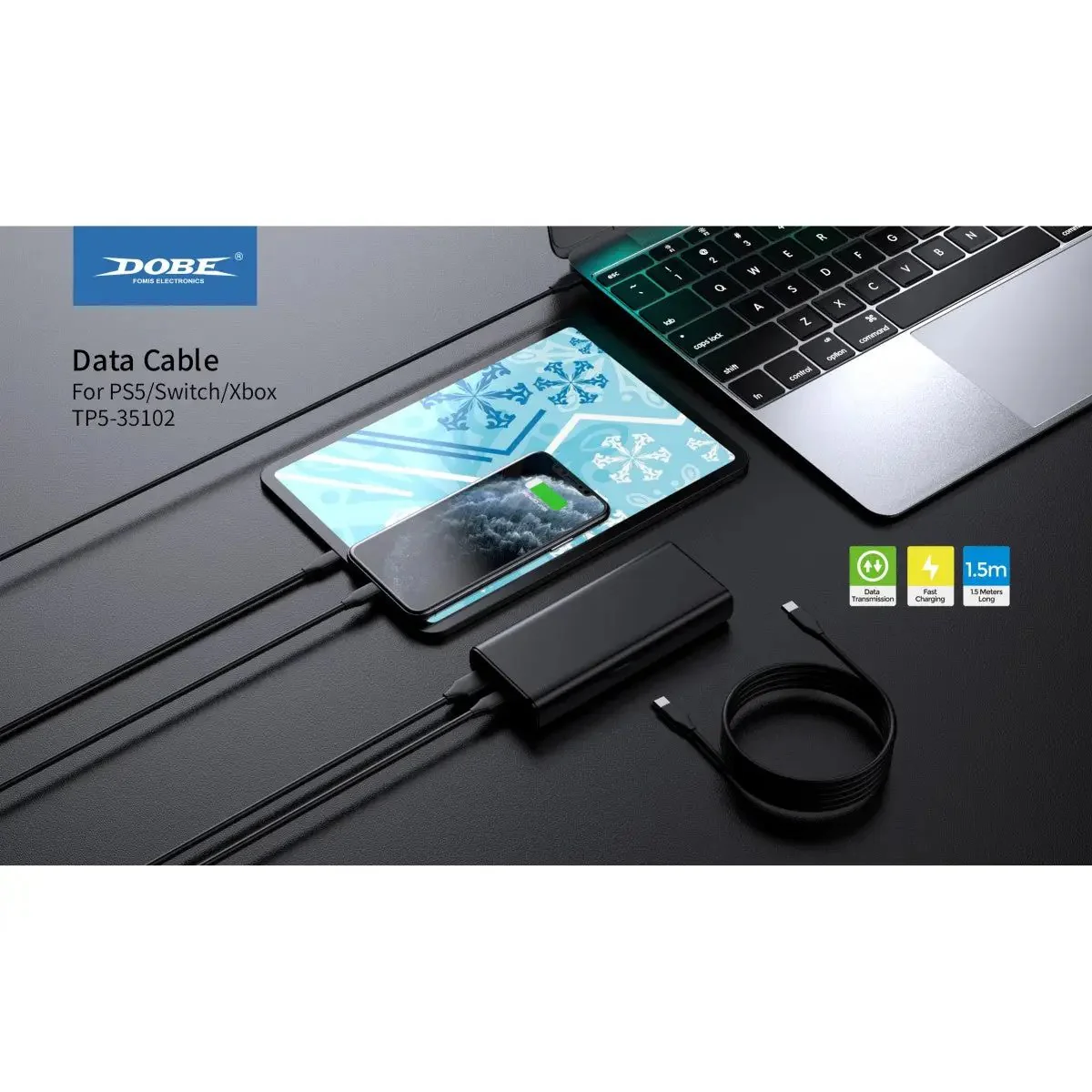 كابل شحن من دوبي تايب سي تو تايب سي 1.5 متر